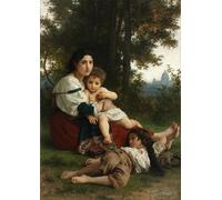 WYKUJMYTO Célèbre Art Mural Classique Murale Tableaux Toile Charité du Salon de Paris par William Adolphe Bouguereau Vintage Impressions sur Toile Pour la Décoration Murale 60x90cm