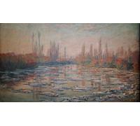 WYKUJMYTO Célèbre Art Mural Classique Murale Tableaux Toile De la glace dit aussi débâcle sur la Seine de Claude Monet Vintage Impressions sur Toile Pour la Décoration Murale 60x90cm