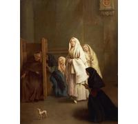 WYKUJMYTO Célèbre Art Mural Classique Murale Tableaux Toile la Confession des Sept Sacrements de Pietro Longhi Vintage Impressions sur Toile Pour la Décoration Murale 60x90cm