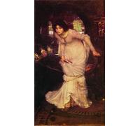 WYKUJMYTO Célèbre Art Mural Classique Murale Tableaux Toile la Dame de Shalott par John William Waterhouse Vintage Impressions sur Toile Pour la Décoration Murale 60x90cm