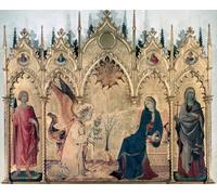 WYKUJMYTO Célèbre Art Mural Classique Murale Tableaux Toile L'Annonciation et les Deux Saints de Simon Maritini Vintage Impressions sur Toile Pour la Décoration Murale 60x90cm
