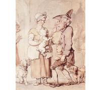 WYKUJMYTO Célèbre Art Mural Classique Murale Tableaux Toile le chien malade Rowlandson Vintage Impressions sur Toile Pour la Décoration Murale 60x90cm