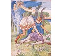 WYKUJMYTO Célèbre Art Mural Classique Murale Tableaux Toile Le dieu du vent a envoyé une rafale du sud Illustration de l'histoire de la Grèce par Walter Crane Pour la Décoration Murale 60x90cm