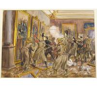 WYKUJMYTO Célèbre Art Mural Classique Murale Tableaux Toile le Pogrom du Palais d'Hiver d'Ivan Vladimirov Vintage Impressions sur Toile Pour la Décoration Murale 60x90cm