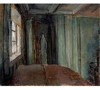 WYKUJMYTO Célèbre Art Mural Classique Murale Tableaux Toile le salon vert de Christian Krohg Vintage Impressions sur Toile Pour la Décoration Murale 60x90cm