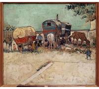 WYKUJMYTO Célèbre Art Mural Classique Murale Tableaux Toile les Roulottes d'un Camp de Bohémiens aux environs d'Arles Tableau de Vincent Van Gogh Pour la Décoration Murale 60x90cm