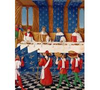 WYKUJMYTO Célèbre Art Mural Classique Murale Tableaux Toile Mme Fol.v Banquet Donné par Jean Fouquet Vintage Impressions sur Toile Pour la Décoration Murale 60x90cm