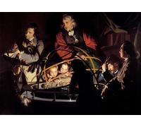 WYKUJMYTO Célèbre Art Mural Classique Murale Tableaux Toile Philosophe exposant le mouvement des planètes scientifiques par Wright of Derby Pour la Décoration Murale 60x90cm