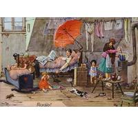 WYKUJMYTO Célèbre Art Mural Classique Murale Tableaux Toile Représentations des débuts de la radio par Carl Robert Arthur Thiele Vintage Impressions sur Toile Pour la Décoration Murale 60x90cm