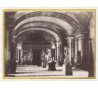 WYKUJMYTO Célèbre Art Mural Classique Murale Tableaux Toile Salle des cariatides au musée du Louvre par Charles Marville Vintage Impressions sur Toile Pour la Décoration Murale 60x90cm