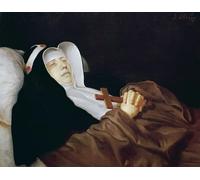 WYKUJMYTO Célèbre Art Mural Classique Murale Tableaux Toile the Religious Order of Saint Bridget on Her Deathbed by Philippe De Champaigne Pour la Décoration Murale 60x90cm