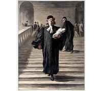 WYKUJMYTO Célèbre Art Mural Classique Murale Tableaux Toile un avocat en robe au palais de justice Lithographie d'Honoré Daumier Vintage Impressions sur Toile Pour la Décoration Murale 60x90cm