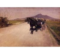 WYKUJMYTO Célèbre Art Mural Classique Murale Tableaux Toile une route près de Naples par Gustave Caillebotte Vintage Impressions sur Toile Pour la Décoration Murale 60x90cm