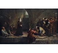 WYKUJMYTO De Célèbres Tableaux Abstrait Peinture Peinture Murale Nordique Cranmer à la porte des traîtres par Frederick Goodall Impression Affiche Pour la Décoration de la Chambre 60x90cm