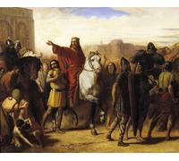 WYKUJMYTO De Célèbres Tableaux Abstrait Peinture Peinture Murale Nordique Entrée du Roi des Francs Clovis Ier à Tours par Nicolas Robert Fleury Pour la Décoration de la Chambre 60x90cm