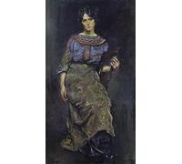 WYKUJMYTO De Célèbres Tableaux Abstrait Peinture Peinture Murale Nordique Femme assise Christian Krohg Impression Affiche Pour la Décoration de la Chambre 60x90cm