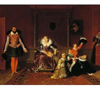 WYKUJMYTO De Célèbres Tableaux Abstrait Peinture Peinture Murale Nordique Henri IV surpris par Jean Auguste Ingres Impression Affiche Pour la Décoration de la Chambre 60x90cm