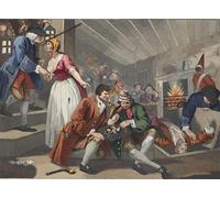WYKUJMYTO De Célèbres Tableaux Abstrait Peinture Peinture Murale Nordique l'apprenti oisif trahi par William Hogarth Impression Affiche Pour la Décoration de la Chambre 60x90cm