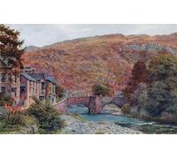 WYKUJMYTO De Célèbres Tableaux Abstrait Peinture Peinture Murale Nordique le Pont Beddgellert d'Alfred Robert Quinton Impression Affiche Pour la Décoration de la Chambre 60x90cm