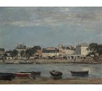 WYKUJMYTO De Célèbres Tableaux Abstrait Peinture Peinture Murale Nordique le Port de Trouville par Eugène Louis Boudin Impression Affiche Pour la Décoration de la Chambre 60x90cm