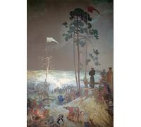 WYKUJMYTO De Célèbres Tableaux Abstrait Peinture Peinture Murale Nordique l'épopée slave n° la rencontre à par Alphonse Maria Mucha Impression Affiche Pour la Décoration de la Chambre 60x90cm