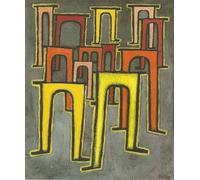 WYKUJMYTO De Célèbres Tableaux Abstrait Peinture Peinture Murale Nordique les Viaducs de la Révolution de Paul Klee Impression Affiche Pour la Décoration de la Chambre 60x90cm