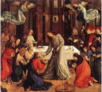 WYKUJMYTO De Célèbres Tableaux Abstrait Peinture Peinture Murale Nordique l'Institution de l'Eucharistie de Joos Van Wassenhove Impression Affiche Pour la Décoration de la Chambre 60x90cm