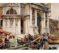 WYKUJMYTO De Célèbres Tableaux Abstrait Peinture Peinture Murale Nordique Santa Maria Della Salute de John Singer Sargent Impression Affiche Pour la Décoration de la Chambre 60x90cm