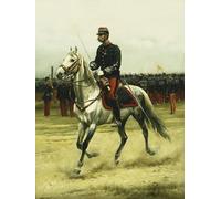 WYKUJMYTO De Célèbres Tableaux Abstrait Peinture Peinture Murale Nordique un officier de cavalerie passant des troupes par Jean Baptiste Edouard Detaille Pour la Décoration de la Chambre 60x90cm