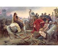 WYKUJMYTO De Célèbres Tableaux Abstrait Peinture Peinture Murale Nordique Vercingétorix jette ses armespieds de Jules César par Lionel Noel Royer Pour la Décoration de la Chambre 60x90cm