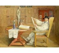 WYKUJMYTO Portrait Tableaux Imprimer Affiche Affiches Impression Autoportrait dans le nouvel atelier de Carl Larsson Vintage Impressions sur Toile Décorations Pour la Maison 60x90cm