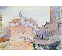 WYKUJMYTO Portrait Tableaux Imprimer Affiche Affiches Impression Canal à Venise par Henri Edmond Cross Vintage Impressions sur Toile Décorations Pour la Maison 60x90cm