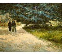 WYKUJMYTO Portrait Tableaux Imprimer Affiche Affiches Impression Couple dans le parc d'Arles Le jardin du poète III de Vincent Van Gogh Vintage Impressions sur Toile Décorations Pour la Maison 60x90cm