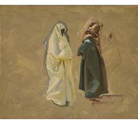 WYKUJMYTO Portrait Tableaux Imprimer Affiche Affiches Impression Étude de deux bédouins par John Singer Sargent Vintage Impressions sur Toile Décorations Pour la Maison 60x90cm