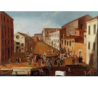 WYKUJMYTO Portrait Tableaux Imprimer Affiche Affiches Impression Game of Bowls dans le Campo Dei Gesuiti Venise par Gabriele Bella Vintage Impressions sur Toile Décorations Pour la Maison 60x90cm