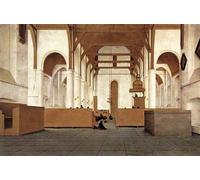 WYKUJMYTO Portrait Tableaux Imprimer Affiche Affiches Impression Intérieur de l'église de St Odulphus Assendelft par Pieter Jansz Saenredam Décorations Pour la Maison 60x90cm
