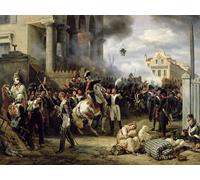 WYKUJMYTO Portrait Tableaux Imprimer Affiche Affiches Impression La porte à Clichy pendant la défense de Paris Th March par Emile Jean Horace Vernet Décorations Pour la Maison 60x90cm