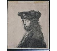 WYKUJMYTO Portrait Tableaux Imprimer Affiche Affiches Impression la quatrième tête orientale. de Rembrandt Van Rijn Vintage Impressions sur Toile Décorations Pour la Maison 60x90cm