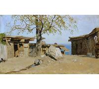 WYKUJMYTO Portrait Tableaux Imprimer Affiche Affiches Impression le patio de Yalta par Isaac Levitan Vintage Impressions sur Toile Décorations Pour la Maison 60x90cm