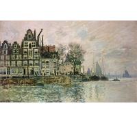 WYKUJMYTO Portrait Tableaux Imprimer Affiche Affiches Impression le port d'Amsterdam par Claude Monet Vintage Impressions sur Toile Décorations Pour la Maison 60x90cm