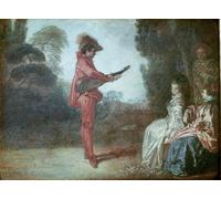 WYKUJMYTO Portrait Tableaux Imprimer Affiche Affiches Impression l'Enchanteur de Jean Antoine Watteau Vintage Impressions sur Toile Décorations Pour la Maison 60x90cm