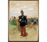 WYKUJMYTO Portrait Tableaux Imprimer Affiche Affiches Impression Line Music : un Soldat Membre de l'Orchestre Militaire dans de Jean Baptiste Edouard Detaille Décorations Pour la Maison 60x90cm