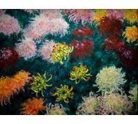 WYKUJMYTO Portrait Tableaux Imprimer Affiche Affiches Impression Parterre de fleurs de Claude Monet Vintage Impressions sur Toile Décorations Pour la Maison 60x90cm