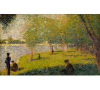 WYKUJMYTO Portrait Tableaux Imprimer Affiche Affiches Impression pour un dimanche sur Lajatte de Georges Seurat Vintage Impressions sur Toile Décorations Pour la Maison 60x90cm
