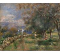 WYKUJMYTO Portrait Tableaux Imprimer Affiche Affiches Impression Presqu' de Saint Jean par Pierre Auguste Renoir Vintage Impressions sur Toile Décorations Pour la Maison 60x90cm