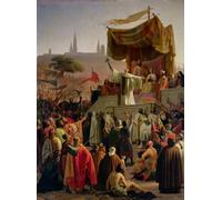 WYKUJMYTO Portrait Tableaux Imprimer Affiche Affiches Impression Saint Bernard prêchant la deuxième croisade à Vézelay par Emile Signol Vintage Impressions sur Toile Décorations Pour la Maison 60x90cm