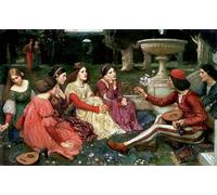 WYKUJMYTO Portrait Tableaux Imprimer Affiche Affiches Impression Sommeil et la mort de son demi-frère par John William Waterhouse Vintage Impressions sur Toile Décorations Pour la Maison 60x90cm
