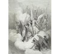 WYKUJMYTO Tableaux Célèbres Art Impression Toile Murale Tableau Abdiel et l'ennemi de Gustave Doré Affiche de Art Pour un Usage Bureautique 60x90cm