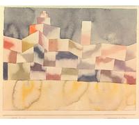 WYKUJMYTO Tableaux Célèbres Art Impression Toile Murale Tableau Architecture en Orient par Paul Klee Affiche de Art Pour un Usage Bureautique 60x90cm