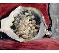 WYKUJMYTO Tableaux Célèbres Art Impression Toile Murale Tableau Bouquet dans une loge de théâtre par Pierre Auguste Renoir Affiche de Art Pour un Usage Bureautique 60x90cm